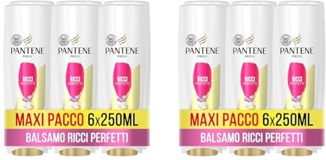 Pantene Balsamo Pro-V Ricci Perfetti, Balsamo per Capelli Ricci, Ricci Definiti, per Ricci Crespi e Ribelli, Capelli Luminosi e Corposi, Maxi Formato da 6 x 250 ml (Confezione da 2)