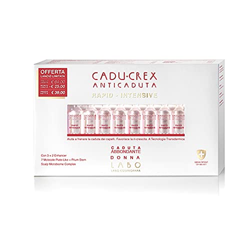 LABO Crescina Cadu-Crex Anti Caduta Rapid Intensive Caduta Abbondante Donna Trattamento per Capelli Diradati 20 fiale