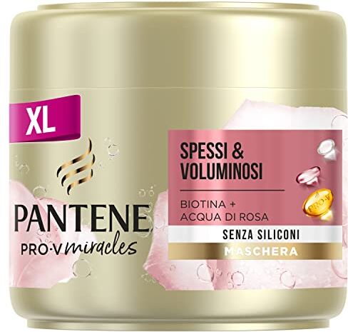 Pantene Pro-V Miracles Maschera Spessi & Voluminosi, Con Biotina E Acqua Di Rosa, Contribuisce A Rafforzare I Capelli Senza Appesantire, Senza Siliconi, 300ml