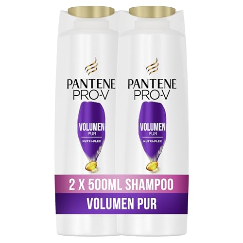 Pantene Pro-V Volume Pur Shampoo Duo Pack, Formula Pro-V + antiossidanti, per capelli fini e piatti, 2 x 500 ml