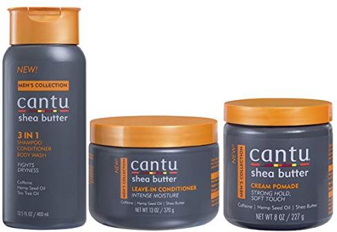 Generic Balsamo corpo 3 in 1 per uomo Cantu Shampoo balsamo 400 ml, lascia in balsamo 370 ml e crema pomata 227 ml