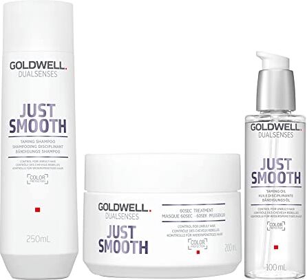 Goldwell Dualsenses Just Smooth Taming Shampoo 250ml Maschera 200ml Olio Anticrespo 100ml