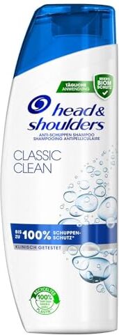 Head & Shoulders Classic Clean, shampoo antiforfora fino al 100% di protezione per capelli e cuoio capelluto, confermato clinicamente, dermatologicamente testato, 300 ml