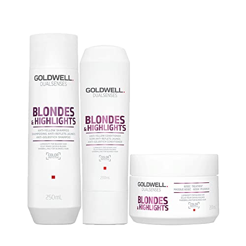 Goldwell Dualsenses Blonde & Highlights Anti-Yellow Shampoo 250ml Conditioner 200ml Mask 200ml