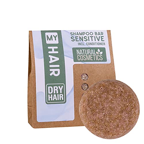 accentra My Hair Natural Shampoo Bar, Shampoo Solido Sapone Capelli Cosmetici Naturali per Capelli Secchi, Sapone Shampoo Fatto a mano in Germania con Ibisco Polvere