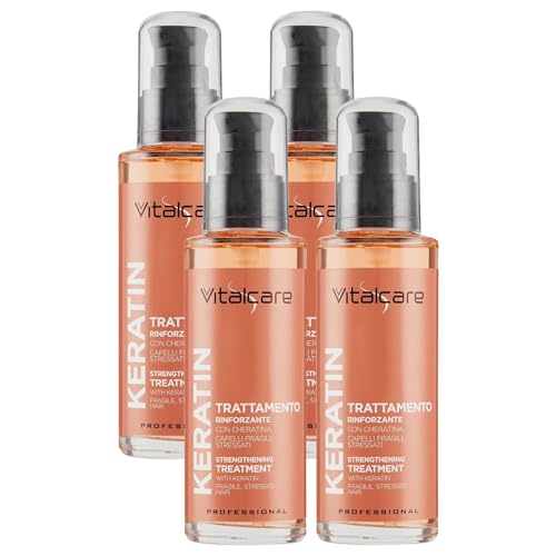 Generic Vitalcare Keratin, Trattamento Rinforzante, Con Cheratina, Per Capelli Fragili e Stressati 100ml (4 Unità)