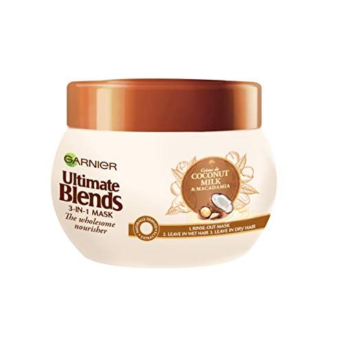 Garnier Ultimate Blends, maschera di trattamento al latte di cocco per capelli secchi, 300 ml