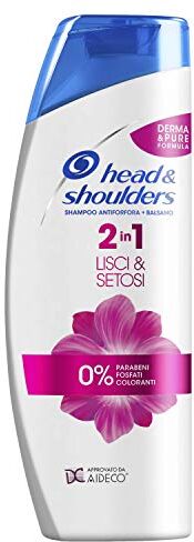 Head & Shoulders Shampoo Antiforfora e Balsamo, Lisci e Setosi 2In1, 570g