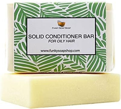 Funky Soap Solido Balsamo Barra per Capelli Grassi, 100% Naturale & Fatto a Mano, 1 Saponetta 95g