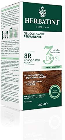 Herbatint Gel Colorante Permanente 3Dosi 8R Biondo Chiaro Ramato 300ml