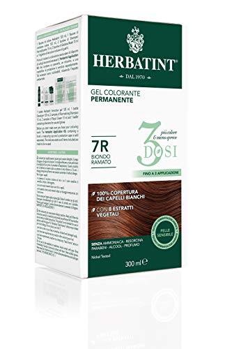 Herbatint Gel Colorante Permanente 3Dosi 7R Biondo Ramato 300ml