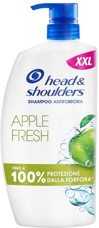 Head & Shoulders Shampoo Antiforfora Apple Fresh 1000ml con Dosatore, Uso Quotidiano. Fino al 100% Protezione dalla Forfora, Clinicamente Testato. Tutti i Tipi di Capelli. Freschezza, Profumo di Mela