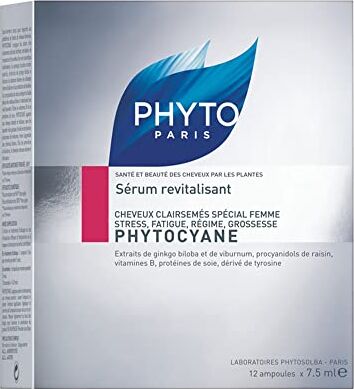 Phyto cyane Trattamento Anticaduta in Fiale, Gocce gusto Pompelmo, Ottimale per la Caduta Occasionale dei Capelli da Donna, 12 Fiale da 7.5 ml