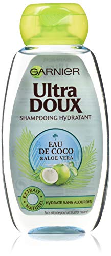 Garnier Ultra Doux Shampoo Acqua di cocco/Aloe Vera 250 ml – Set di 4