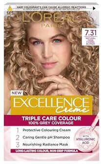 L'Oreal Excellence 7.31 Tintura permanente per capelli biondo caramello scuro naturale