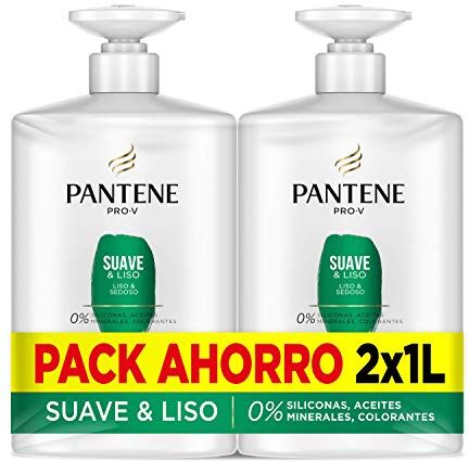 Pantene Nutri Pro-V Shampoo morbido e liscio, Formula Pro-V + antiossidanti per capelli ricci e ribelli, 2 x 1000 ml