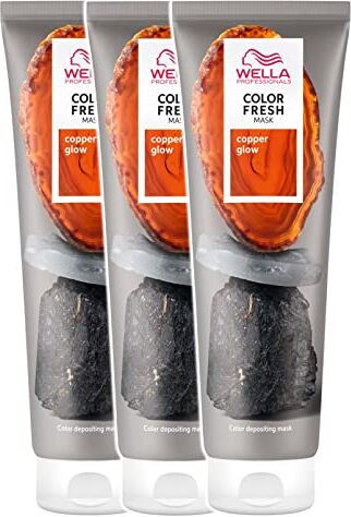 Wella 3 x  Color Fresh Semi-Permanent Hair Mask 150ml Copper Glow