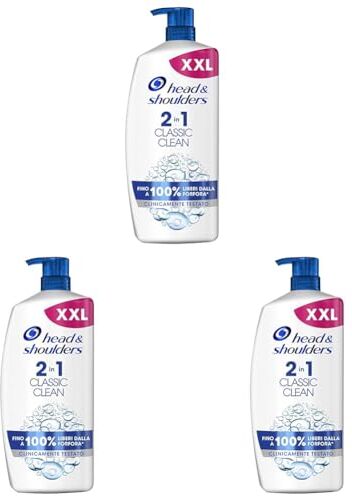 Head & Shoulders Antiforfora Shampoo e Balsamo 2in1 Classic Clean, Fino A 100% Protezione Dalla Forfora Per Cute E Capelli Grassi, Clinicamente Provato, Dermatologicamente Testato, 900ml