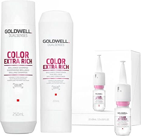 Goldwell Dualsenses Color Extra Rich Brilliance Shampoo 250ml Balsamo 200ml Siero 12x18ml Capelli co