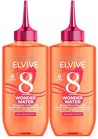 L'Oreal 2x L'Oréal Paris Elvive Dream Long Wonder Water Balsamo Liquido Lamellare per Capelli Lunghi e Lisci 2 Flaconi da 200ml ognuno