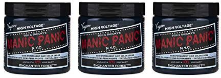 MANIC PANIC Enchanted Forest Classic Creme, Vegan, Cruelty Free, Green Semi Permanent Hair Dye 3 x 118ml