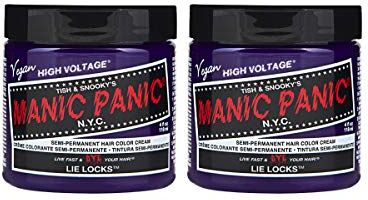 MANIC PANIC Lie Locks Classic Creme, Vegan, Cruelty Free, Blue Semi Permanent Hair Dye 2 x 118ml