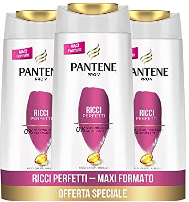 Pantene Shampoo Pro-V Ricci Perfetti, shampoo capelli ricci luminosi e corposi, 3x675 ml