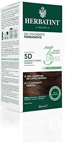 Herbatint Gel Colorante Permanente 3Dosi 5D Castano Chiaro Dorato 300ml