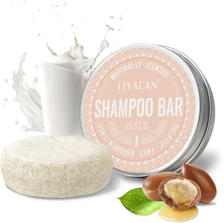 Aoomud Confezione Da 2 Shampoo Solido Per Capelli, Sapone Solido Fatto A Mano Con Prodotti Organici Naturali Puri Senza Additivi (Latte)