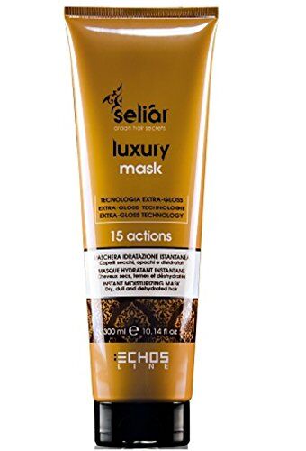 Echosline Seliar Hair Luxury Mask Vitamine e oli vegetali Olio di Fico Indiano, Olio di Lino, Olio di Argan 300 ml