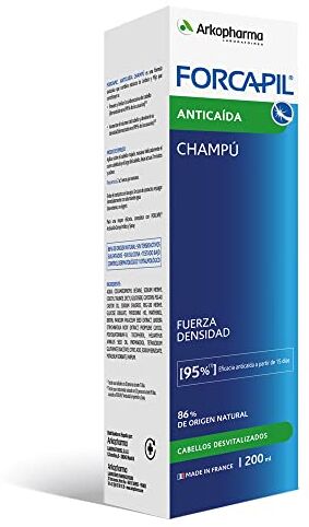 Arkopharma Forcapil Shampoo Anticaduta 200 ml, Senza Silicone, Forza e Densità, Prevenire e Limitare la Caduta dei Capelli, Testato sotto Controllo Dermatologico e Oftalmologico