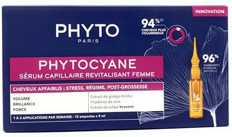 Phyto CYANE tratamiento anticaída reacción mujer 12 x 5 ml