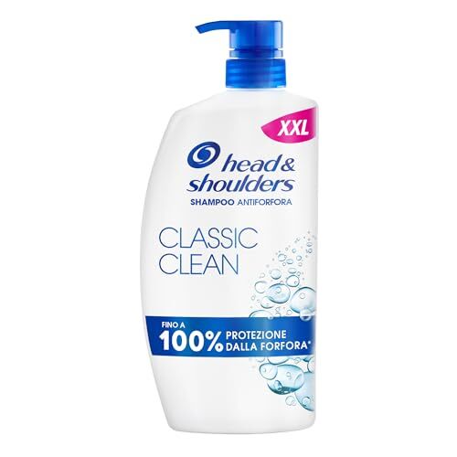 Head & Shoulders Shampoo Antiforfora Classic Clean 1000ml con Dosatore per Uso Quotidiano. Fino al 100% Protezione dalla Forfora. Clinicamente Testato. Per Tutti i Tipi di Cute e Capelli. Freschezza