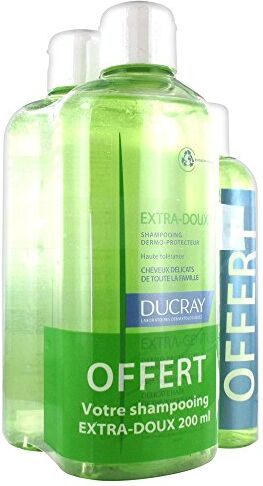 Ducray extra Mild shampoo 2 x 400 ml + free shampoo 200 ml