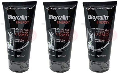 BIO + BUFARMA PROMO PACK 3X scalin Energy Styling Gel Rinforzante Uomo da 150ml Fissaggio Forte e Lunga Tenuta OMAGGIO A SORPRESA