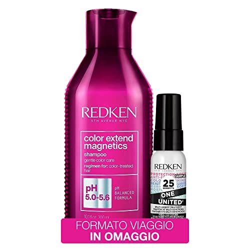 Redken KIT Color Extend Magnetics Shampoo 300ml + Formato Viaggio One United, Per capelli Colorati e protetti, Color Extend Magnetics