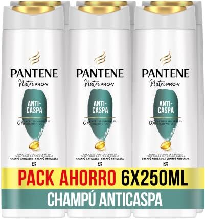 Pantene Nutri Pro-V Shampoo antiforfora Formula Pro-V + antiossidanti per tutti i tipi di capelli, 6 x 250 ml