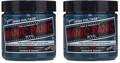 MANIC PANIC Siren's Song Classic Creme, Vegan, Cruelty Free, Green Semi Permanent Hair Dye 2 x 118ml