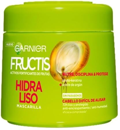 Garnier Maschera per capelli fortificante Fructis Smooth & Brilliant che leviga e nutre, con cheratina vegetale liquida e olio di argan 320 ml