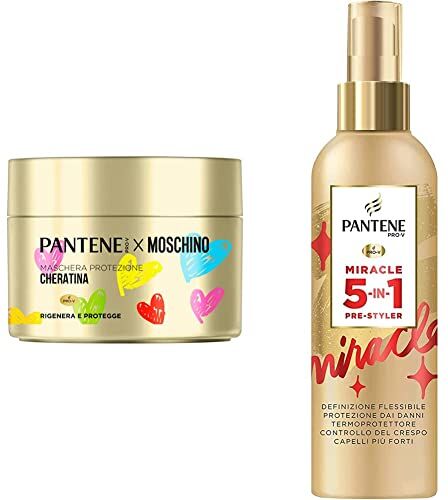 Pantene Pro-V Maschera Capelli Rigenera E Protegge, Protezione Cheratina, 300ml & Pro-V Miracle 5-In-1 Pre-Styler, Spray per Capelli senza Risciacquo, 200 ml