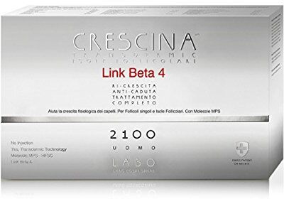 CRESCINA LABO  ISOLE FOLLICOLARI LINK BETA-4 Anticaduta Capelli Trattamento Completo 2100 Uomo 10+10 Fiale