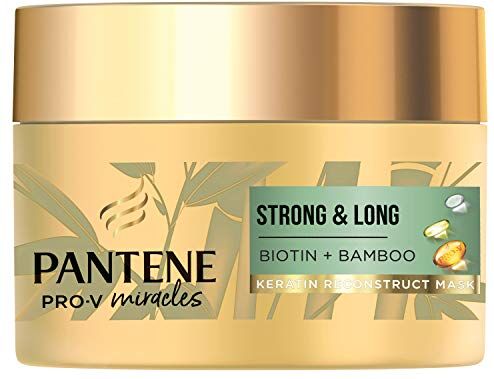 Procter & Gamble Pantene Miracles Strong & Long Keratin Hair Mask With Bamboo & Biotin aiuta a ridurre la caduta dei capelli. Trattamento dei capelli per capelli danneggiati, 160ml