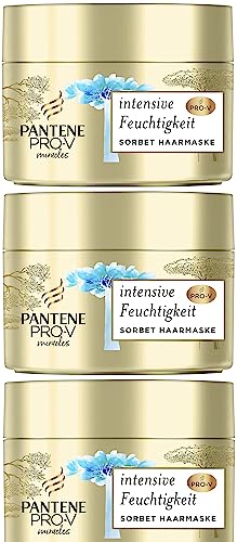 Pantene Pro-V Miracles Sorbet Maschera per capelli, idratante intensa, biotina + essenza Baobab, confezione da 3 (3 x 160 ml)