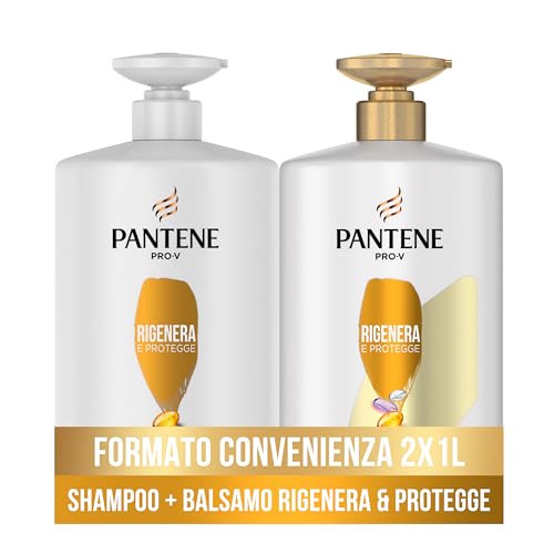 Pantene Pro-V Shampoo Protezione Cheratina, Rigenera E Protegge, per Capelli Deboli o Danneggiati, Ripara i Danni da Styling, Formato Maxi Convenienza 2x 1000 ML