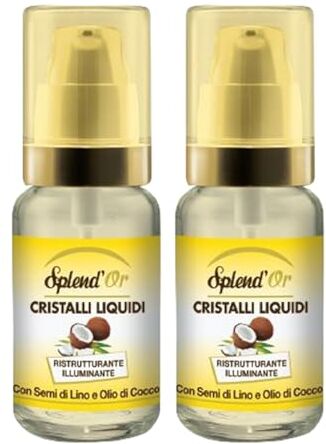 Generico Cristalli Liquidi Ristrutturante ed Illuminante con Semi di Lino e Olio di Cocco 50 ml 2 confezioni