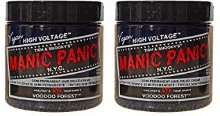 MANIC PANIC Voodoo Forest Classic Creme, Vegan, Cruelty Free, Green Semi Permanent Hair Dye 2 x 118ml