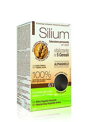 Silium Colorazione Permanente Per Capelli, Biondo Intenso Cenere 6.1-187 Gr