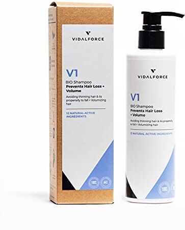 VIDALFORCE , Champu V1 Contorno naturale anticaduta certificato BIO   Prime sensazioni + Volume istantaneo I Hair Loss Shampoo I Shampoo Crescita Dei Capelli I Shampoo Crescita Capelli Donna & Uomo