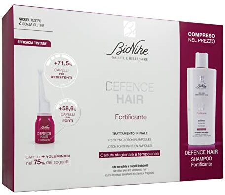 Bionike Defence Hair Kit Trattamento Fortificante 12 Fiale + Shampoo Cute Sensibile e Capelli Indeboliti