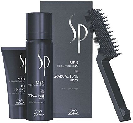 Wella MEN, Gradual Tone Brown e shampoo, confezione da 1 da 60 ml e 1 da 30 ml (lingua italia